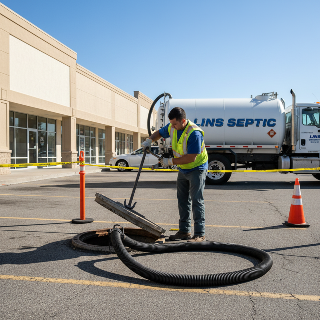 Cleaned commercial grease trap chamber after pump-out in miami.